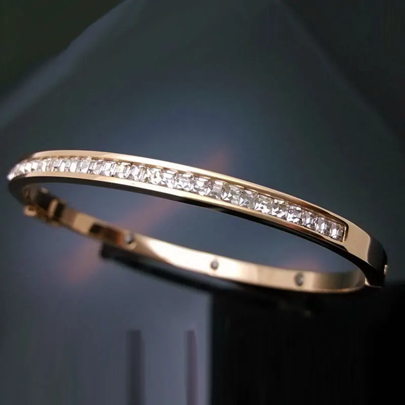 Классический Элитный бренд тонкий ряда кубический циркон браслеты из кристаллов