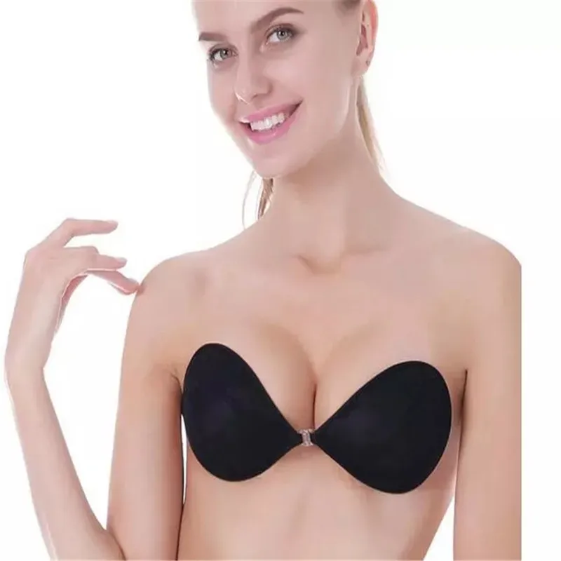 Hot sale lace invisible silicone women bra wedding chest necessary post push up bra underwear women seamless sexy Strapless bras