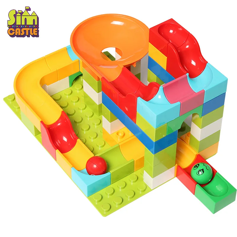 Marble Racing Run совместимые блоки DIY трековые строительные большой размер лабиринт мяч