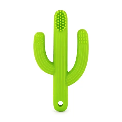 cactus green Детские Безопасные Силиконовые Прорезыватели, Мультяшные животные, Детские зубной прорезыватель, жевательные молярные игрушки, не содержащие БИСФЕНОЛ, детские игрушки для прорезывания зубов - Цвет: cactus green