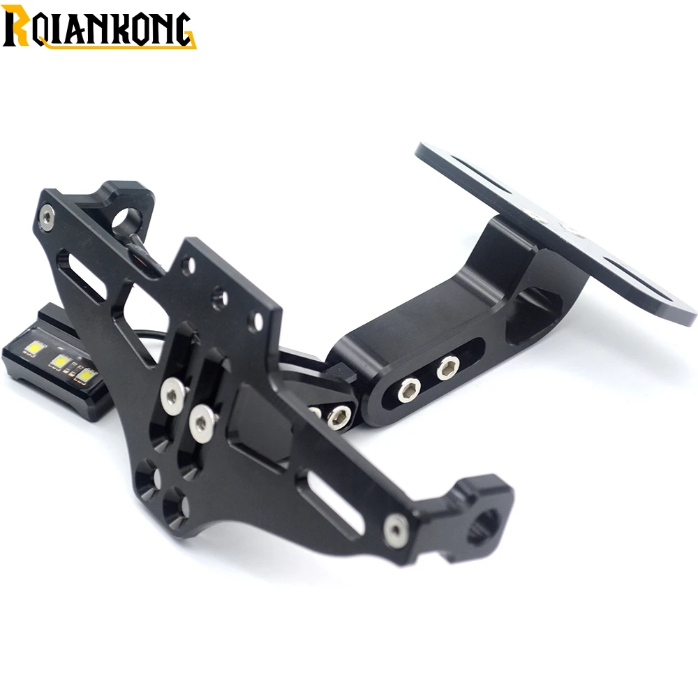 

CNC Aluminum Motorcycle Rear License Plate Mount Holder with LED Light For Aprilia DORSODURO 1200 750 RST1000 FUTURA SHIVER GT