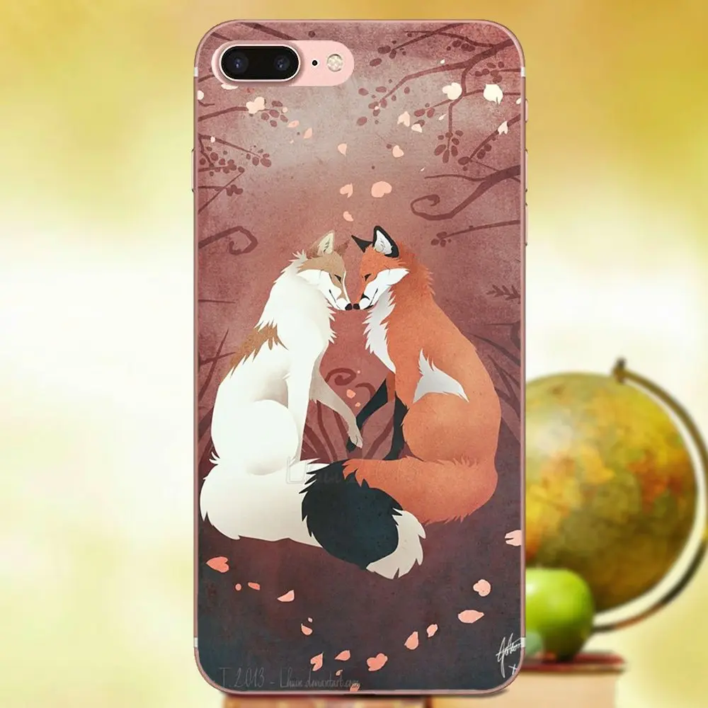 Мягкий чехол аксессуары как милые животные лисы красная лиса для Apple iPhone X XS Max XR 4 4S