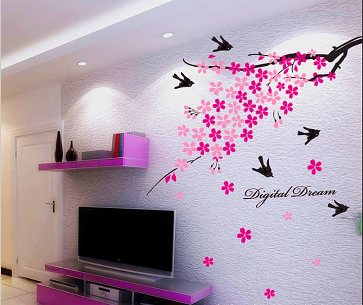 1 X наклейки на стену с цветком деревом ласточкой художественная наклейка