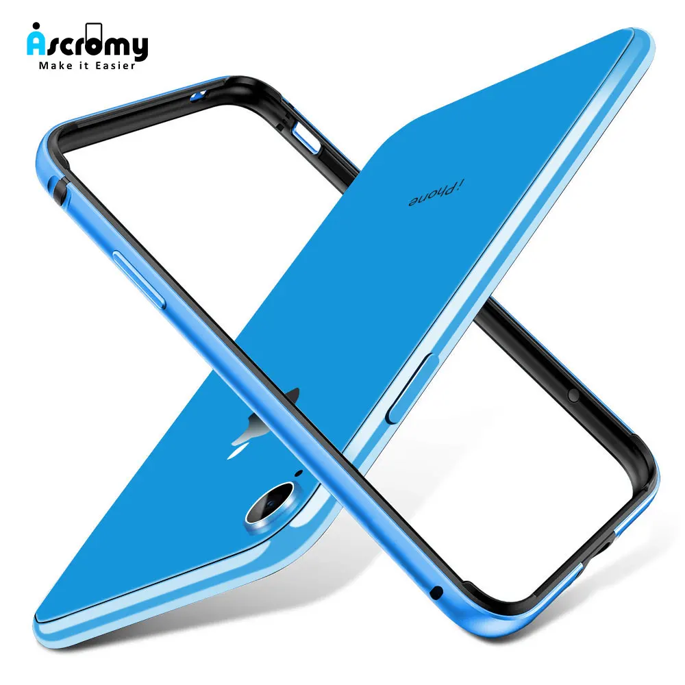 Ascromy для iPhone XR чехол металлический бампер Роскошный блеск противоударный силиконовый бампер чехол для iPhone XR iPhone 11 синие аксессуары