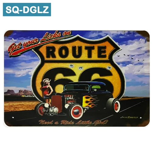 [SQ-DGLZ] полный сервис/Diner ROUTE 66 металлическая вывеска винтажные металлические пластины кафе Паб Клуб домашний Декор стены оловянные знаки Ретро табличка - Цвет: 0796