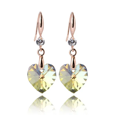 White Gold Manxiuni oorbellen букле d'oreille голубое сердце Висячие серьги австрийского хрусталя женские Серьги Модные женские ювелирные Brincos - Окраска металла: White Gold