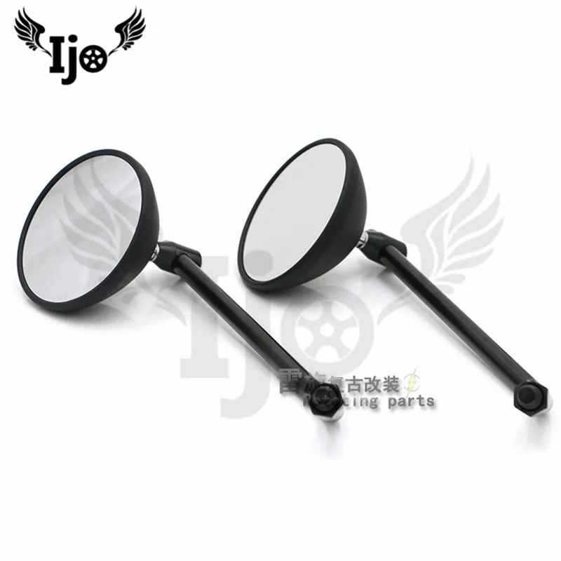 Черное круглое зеркало заднего вида из углеродного волокна для мотоцикла harley