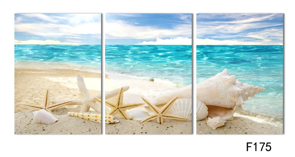 3 предмета стена арт-деко морские раковины современная модная картина Печать на