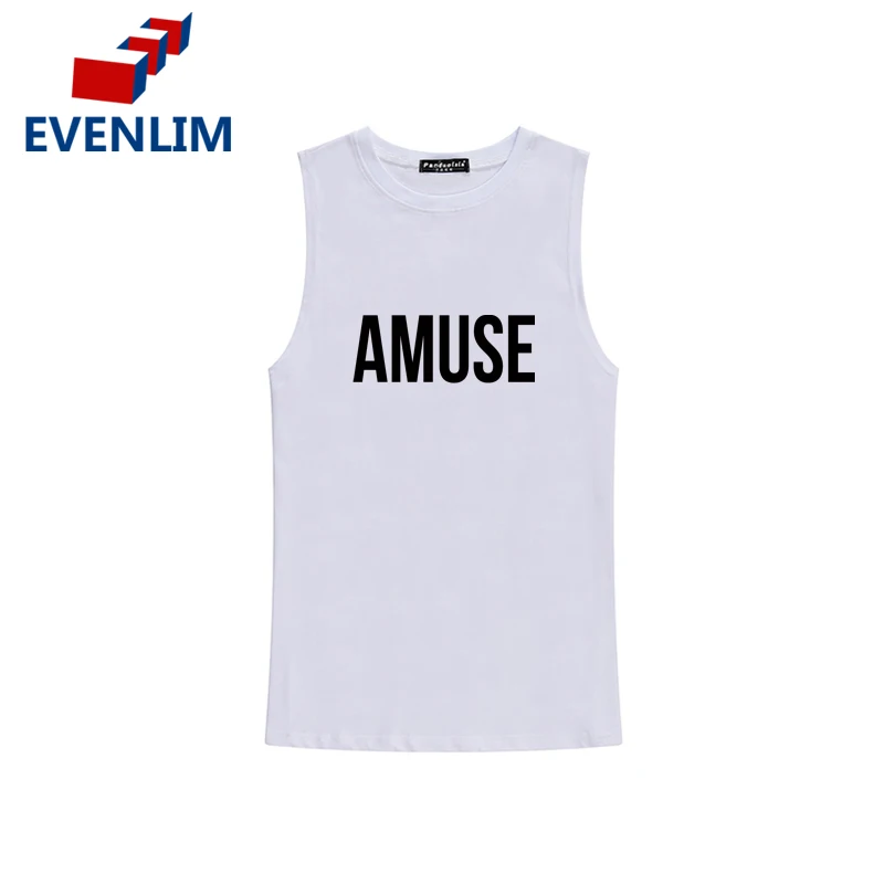 EVENLIM NEW 2018 Black 100% Cotton Sleeveless T-shirts Women Summer Top Streetwear Print Letter O-neck tee shirt femme T7C03 | Женская