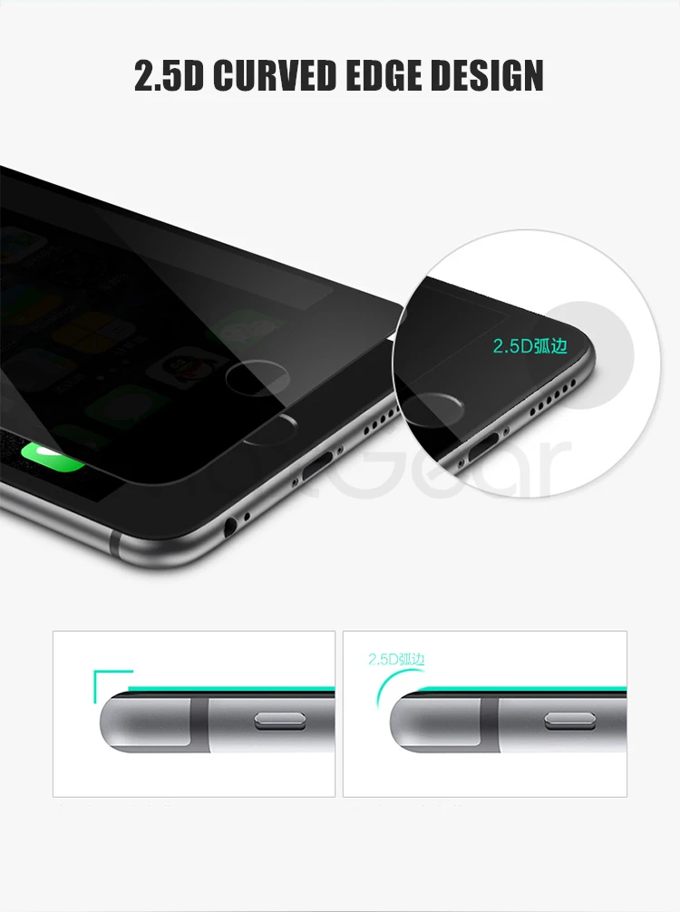 MaxGear Премиум Закаленное стекло для iPhone 6 6s 7 8 Plus 5 5S SE 4S анти-Конфиденциальность анти-видеть протектор экрана для iPhone X