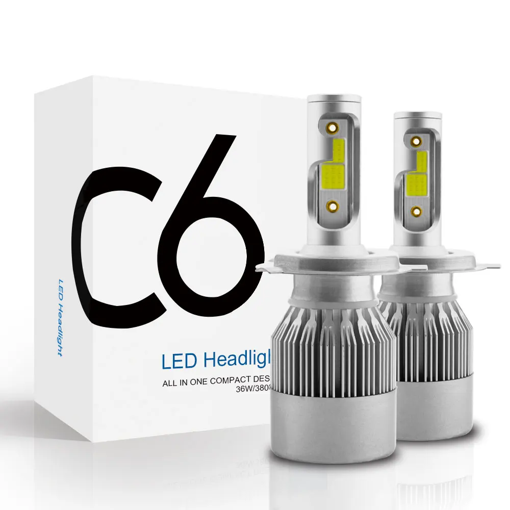 TXVSO8 C6 светодиодная Автомобильная фара H7 LED H4 Лампа HB2 H1 H3 H11 HB3 9005 HB4 9006 9004 9007 72 Вт 8000lm