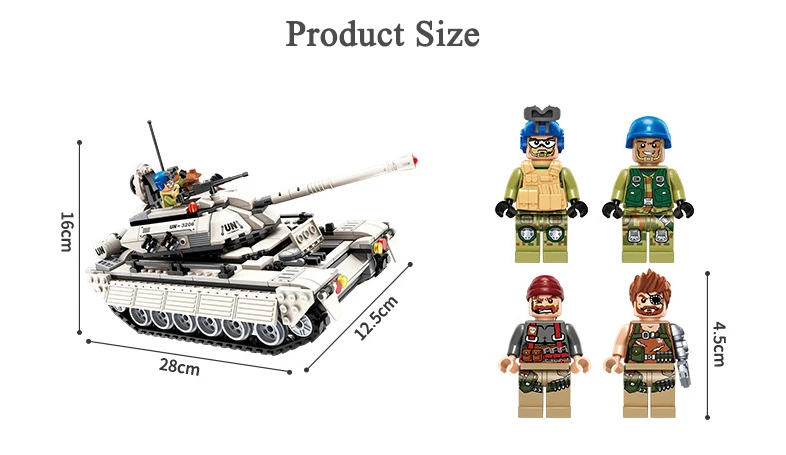 WW2 Военная серия тяжелый танк гром модель строительных блоков армейский