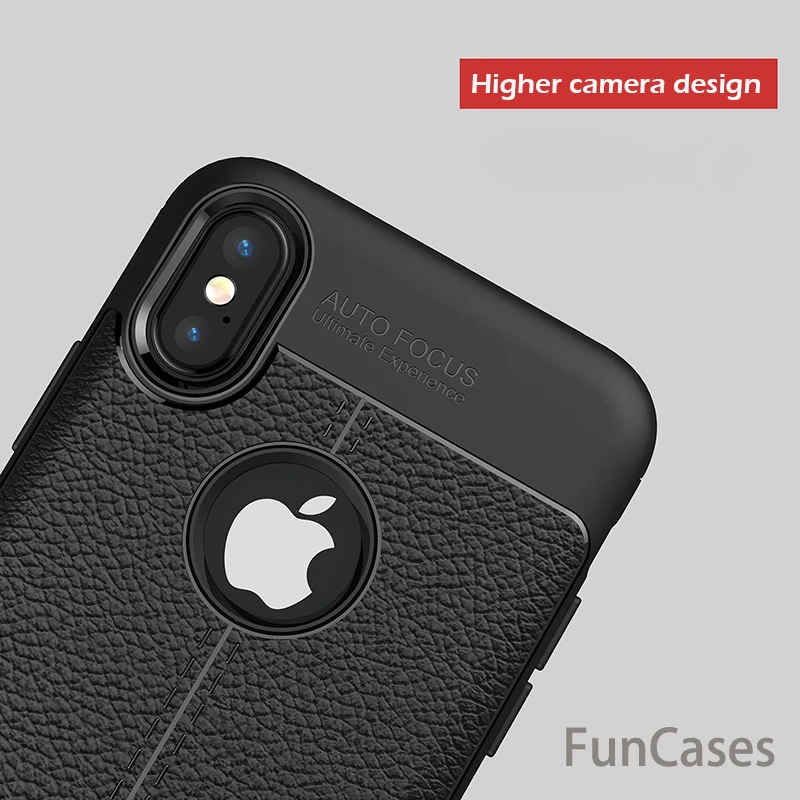 Роскошный противоударный мягкий ТПУ чехол для iPhone X Case бренд кожаный мобильного