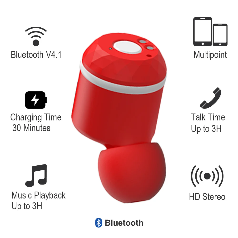ALWUP наушники беспроводные Bluetooth наушники в ухо стерео гарнитура для телефона спортивные наушники с микрофоном зарядный чехол