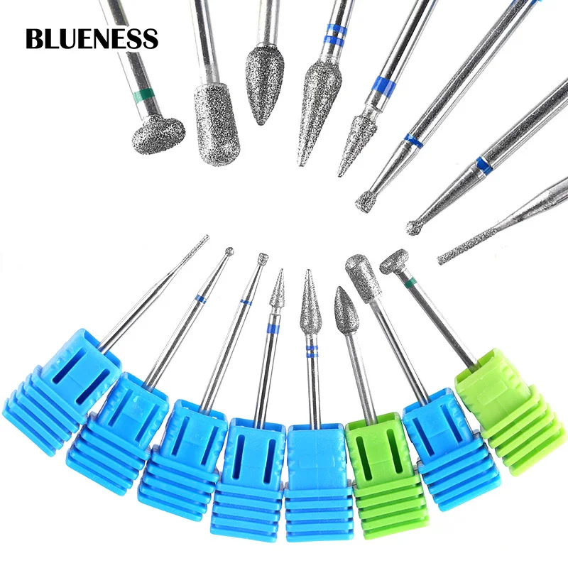 Blueness 8 Style Diamond Nail Drill Bits Tools Electric Milling Cutter Manicure Accessories | Красота и здоровье