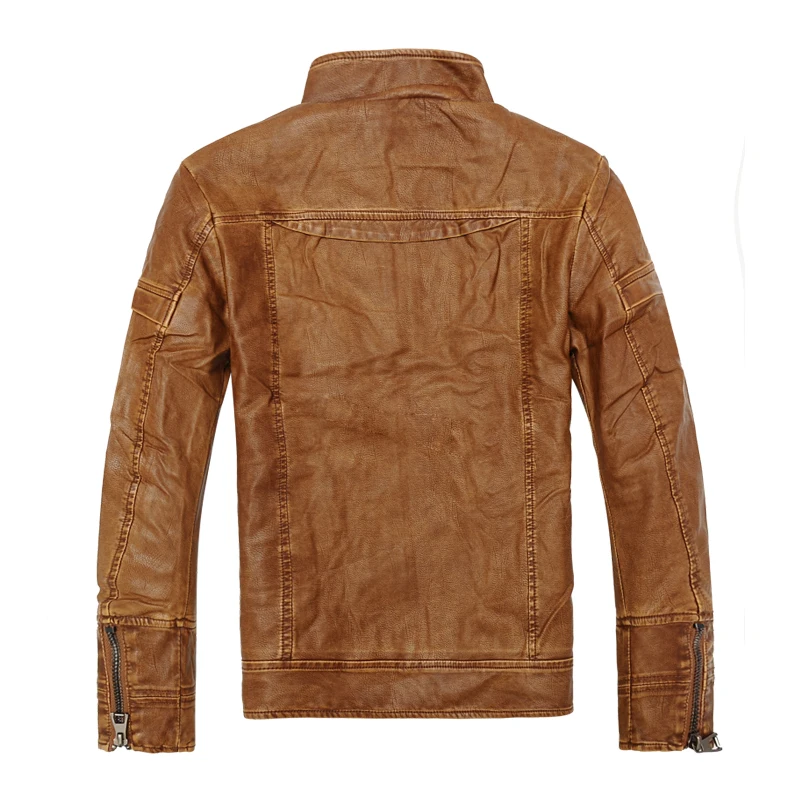 Куртка мужская Кожаная Мотоциклетная верхняя одежда деловой Повседневный