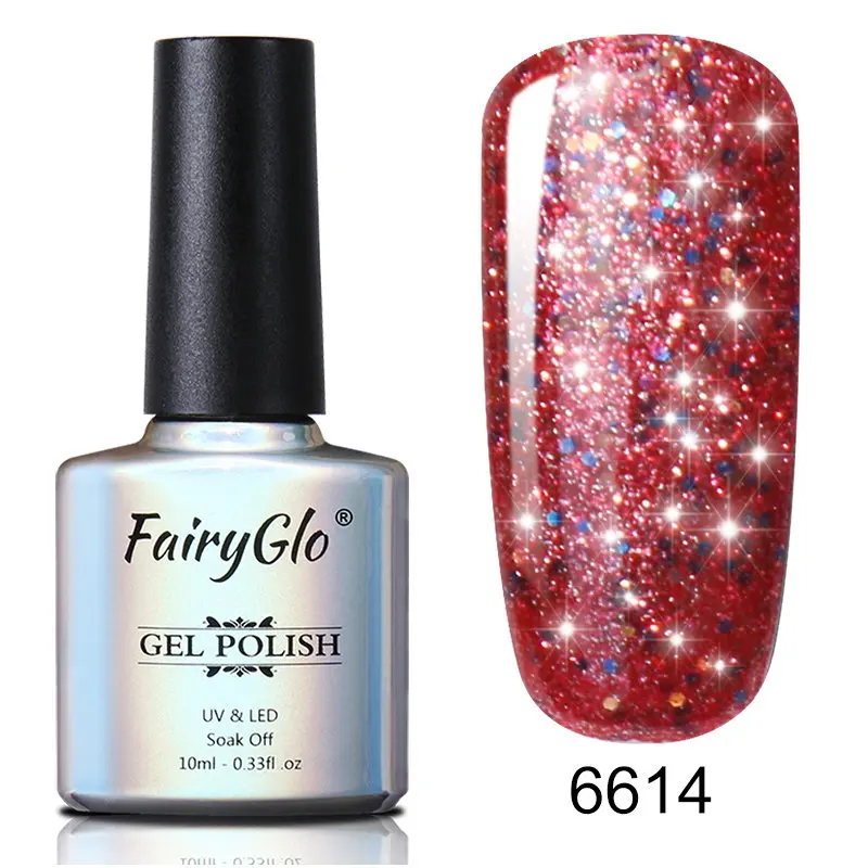 6614 Блестящий Гель-лак для ногтей FairyGlo, штамповка, лак для ногтей, 10 мл, звездная позолота, Vernis a Ongle, лак для ногтей Nagellak Lucky, Гель-лак - Цвет: 6614