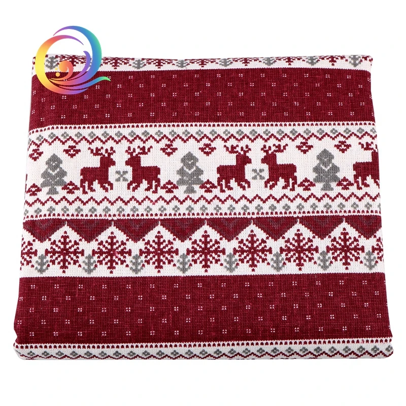 Рождественская серия ткань из хлопка и льна с принтом для лоскутного шитья