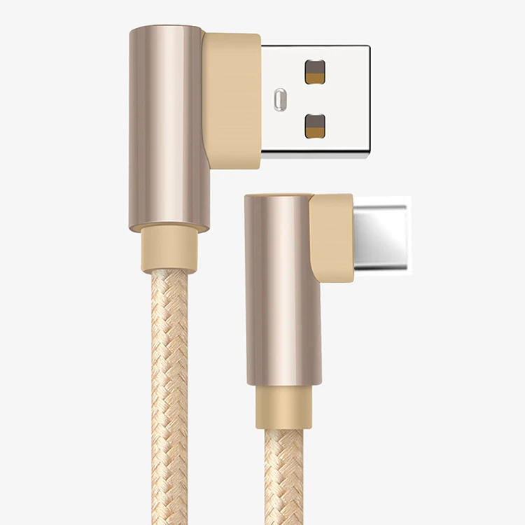 Gold - Type-C QC 3,0 двойной локоть мобильный телефон USB кабель для передачи данных Micro usb type C кабель для samsung Galaxy S9 S8 Plus зарядный кабель - Тип штекера: Gold - Type-C