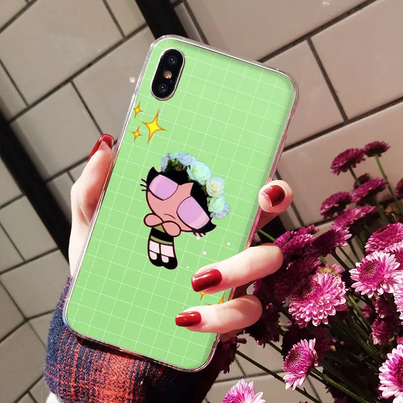 Yinuoda супер милый Powerpuff Girls Мягкий силиконовый чехол для телефона для Apple iPhone 8 7 6 6S Plus X XS MAX 5 5S SE XR мобильных телефонов - Цвет: A11