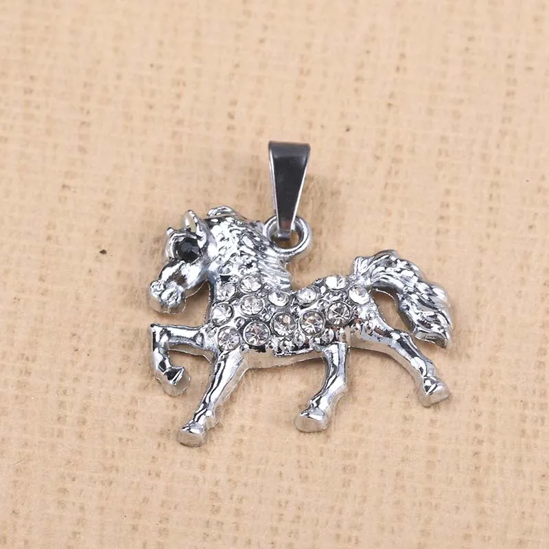 

10 шт., модные подвески Стразы с фианитами в виде лошади