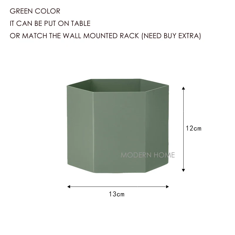 Green Pot Современная мода дизайн столешница использовать или настенный Лофт металлические цветочные горшки стойки лоток для хранения, растения организации корзина горшок - Цвет: Green Pot