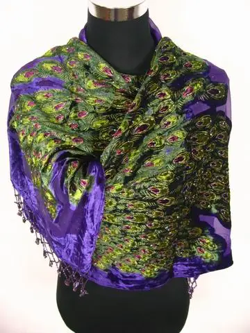 Новинка изысканные женские шарфы из искусственного нейлона с бусинами павлином