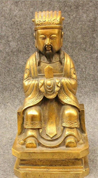 10 Folk Chinese Bronze Gilt Collect Taoism Deity Heaven Jade Emperor King Statue | Statues &amp Sculptures