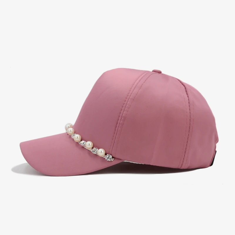 COKK Новая модная Бейсболка для женщин с жемчужинами и цепочкой Snapback Головные уборы для женщин Gorras Регулируемая Кепка женская шляпа от солнца