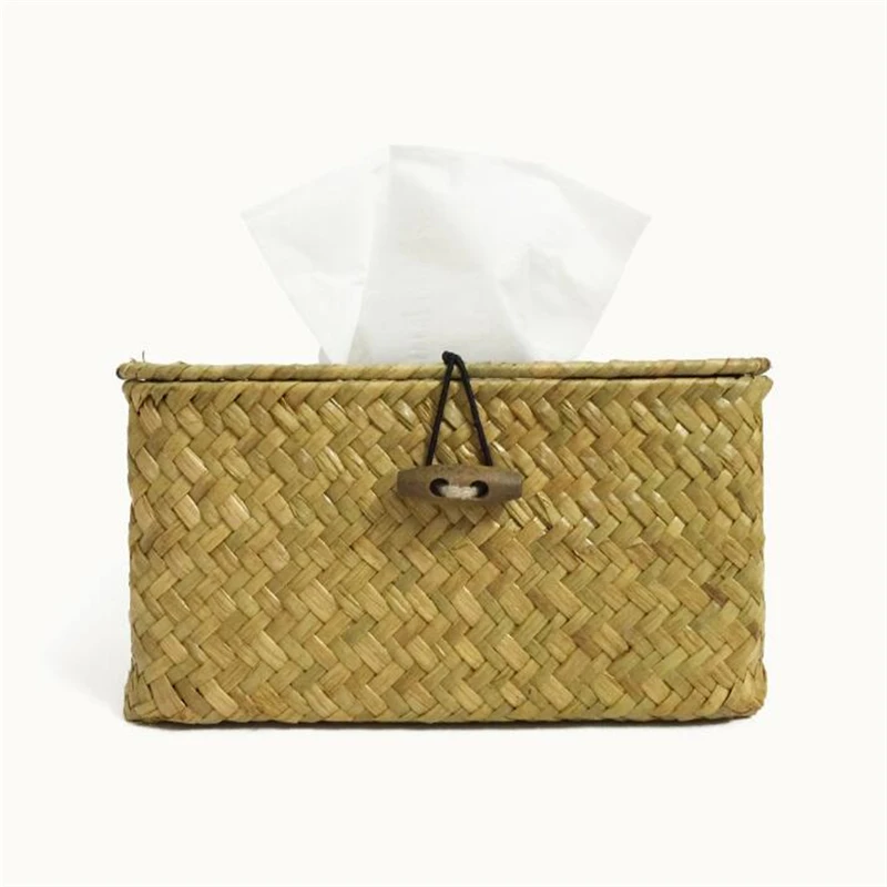 Straw Tissue Box Napkin Holder Cover Car Boxes Living Room Creative servilletero | Дом и сад