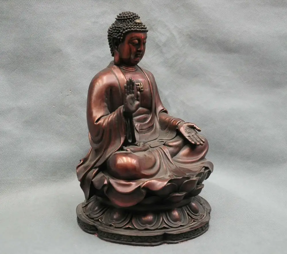 ^ # 10 '' китай буддизм шакьямуни будды бронзовая статуя |