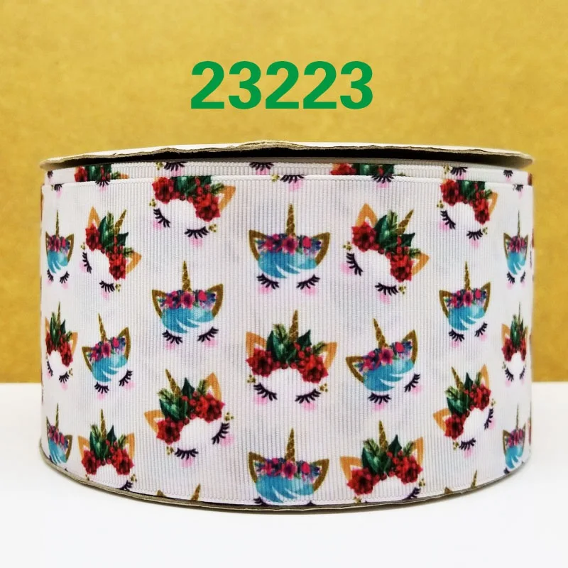 Бесплатная доставка 50 ярдов мультфильм печатных grosgrain ленты 23223|Ленты для шитья| |