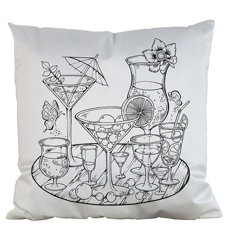 Saideng DIY Имитационные шелк Ткань невидимые молнии Цвет ing наволочка с 12 каракули