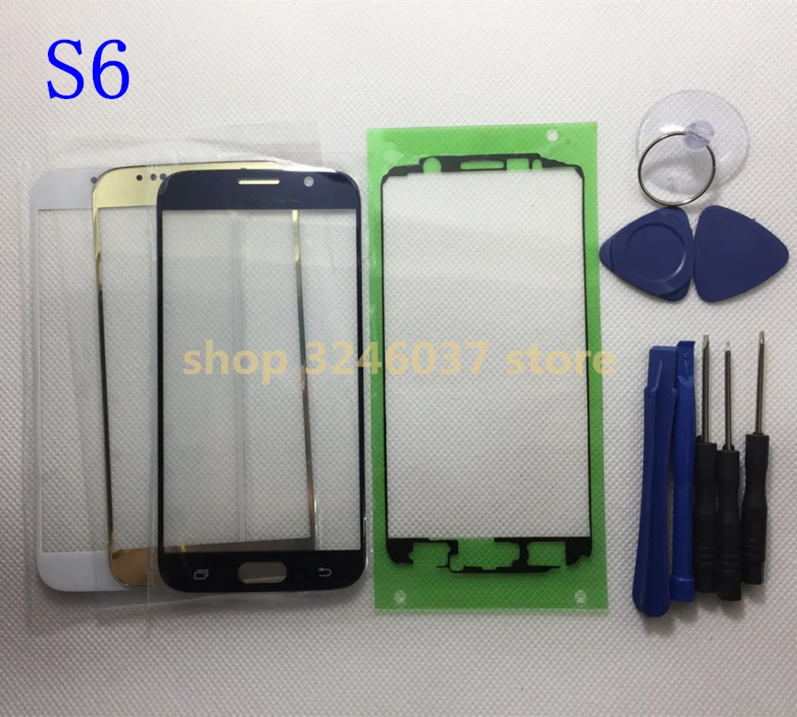 new Front Outer Glass Lens Touch Screen Replacement for Samsung Galaxy S6 G920F G920 G9200+Sticker+Repair Tools | Мобильные телефоны