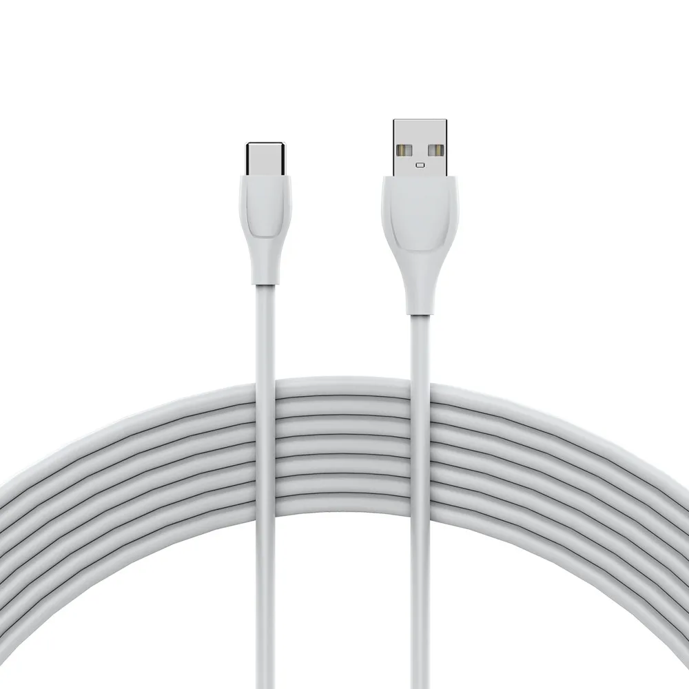 100 шт./лот 1 2 м Плющ Белый USB мужчина к C данных и зарядный кабель для Мобильный