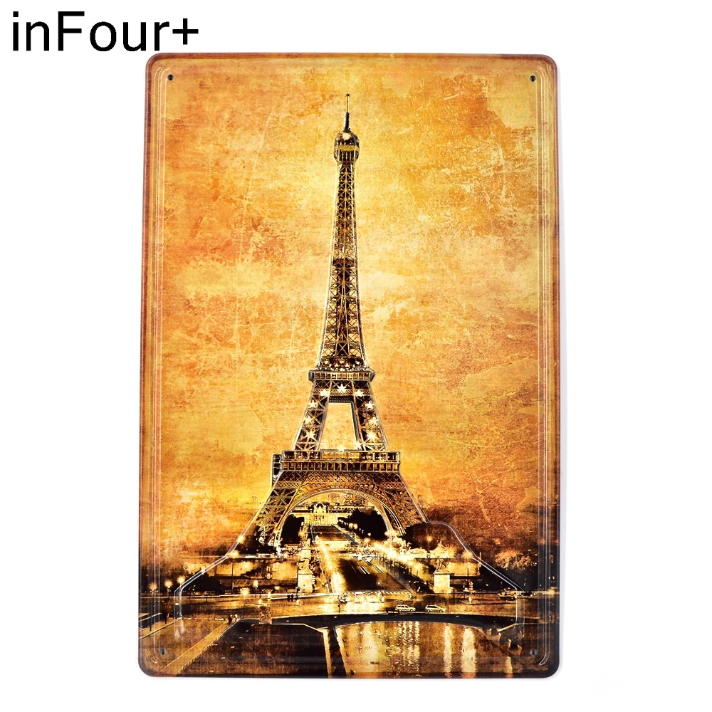 Лондонский Париж 3D металлический знак модный Декор металлическая жестяная