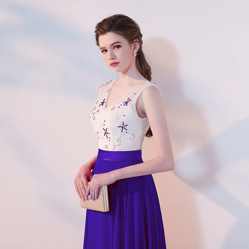 Женское вечернее платье Элегантное Длинное с бисером для выпускного вечера