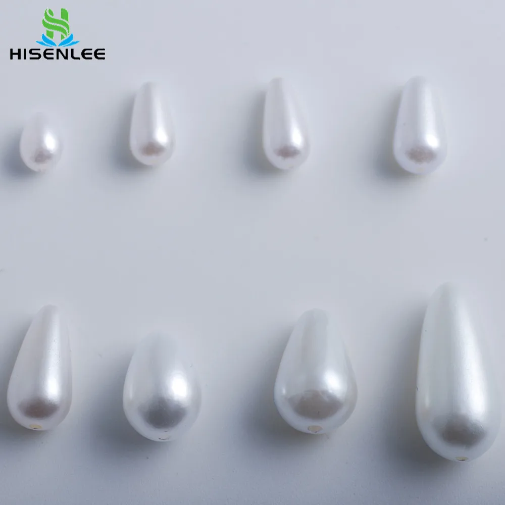 Hisenlee 6x10 мм белые бусины из АБС-пластика с двойным отверстием высококачественные