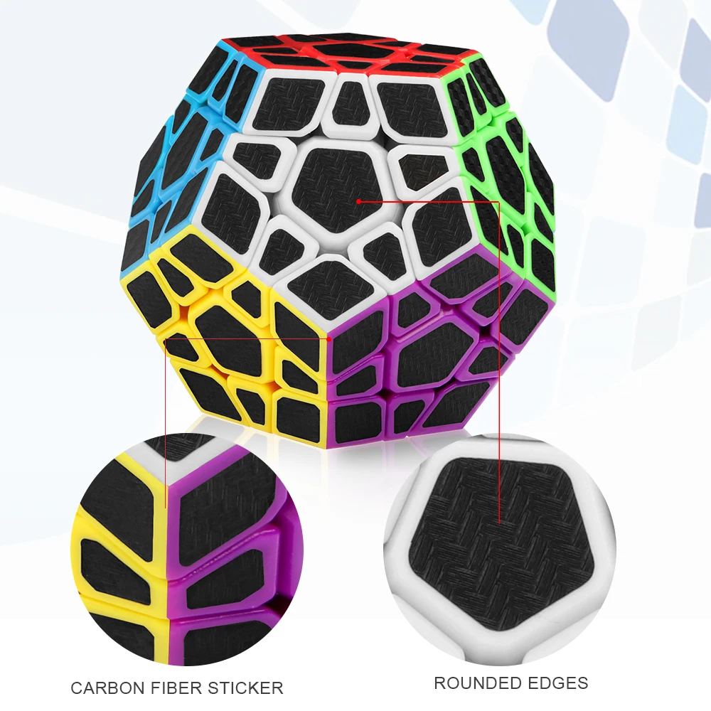 D FantiX углеродное волокно Dodecahedron скоростной куб 3x3 Головоломка Куб игрушки для