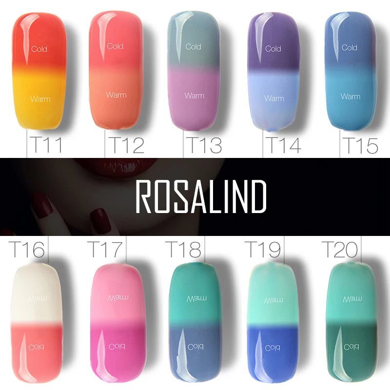ROSALIND лак для ногтей 10 мл флакон черный цвет меняющий температуру нужна основа и