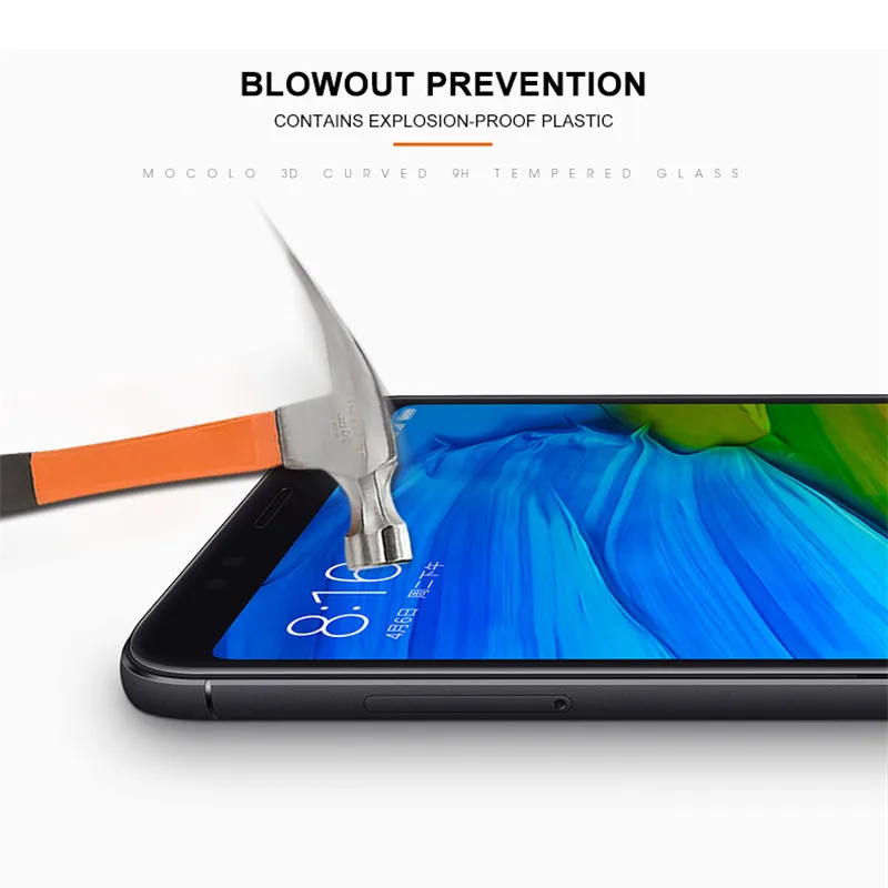 Закаленное стекло 9H с полным покрытием для Xiaomi Redmi 5 Plus Защитное экрана Note