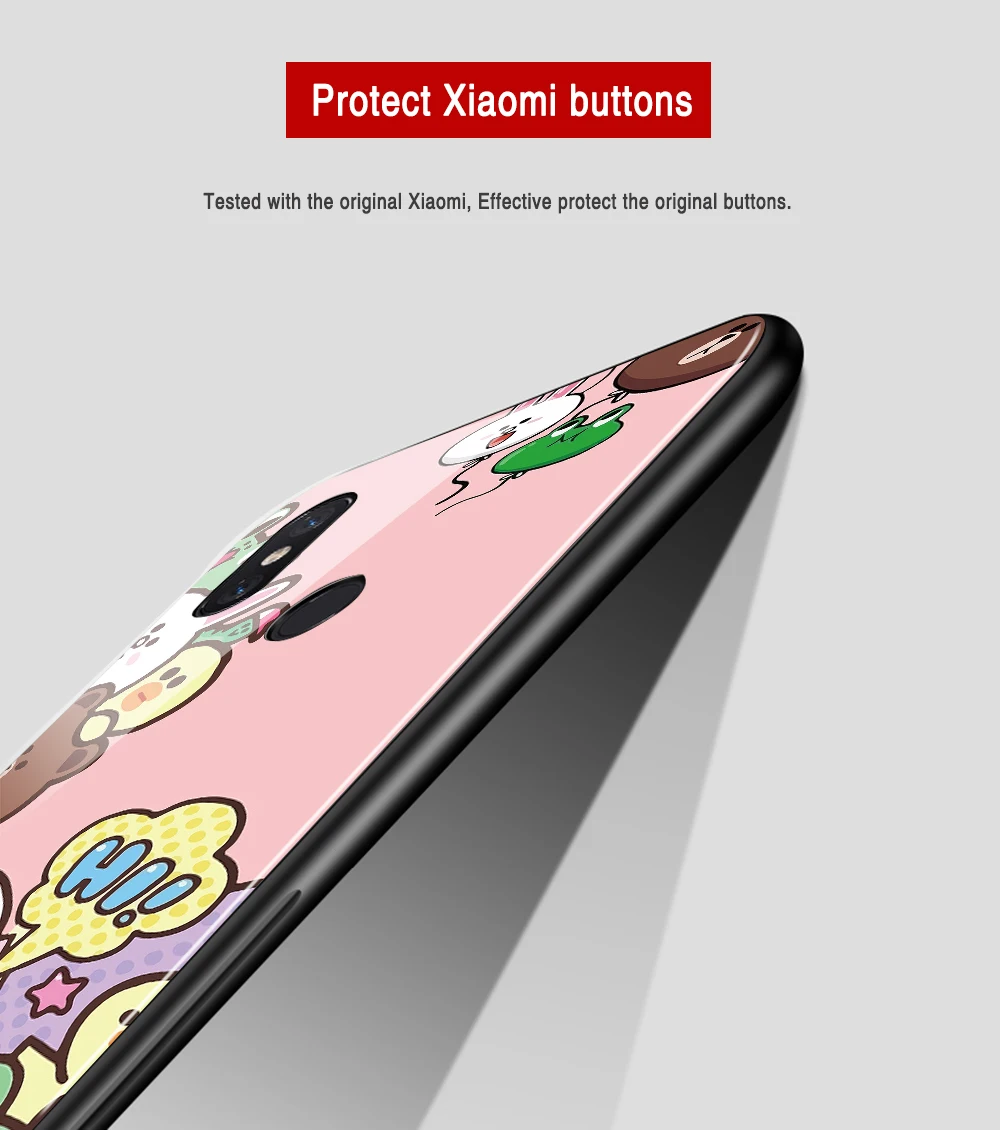 FinderCase for case Xiaomi Mi 8 se Cute bear couple Hard Back Glass Phone cover for Mix 2 2s 3 case Xiaomi Mi 8 9 SE lite max 3