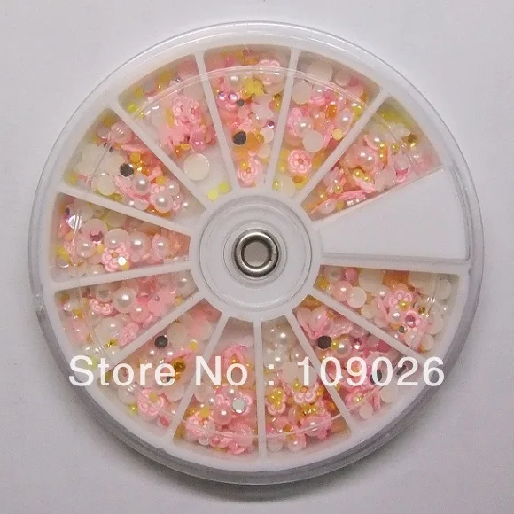 

Nail art Rhinestones pearl Mix design wheel