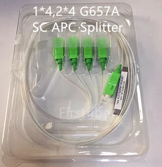 SC APC волоконный сплиттер 1x4 PLC POS пассивный оптический 2*4 4 канальный мини модуль