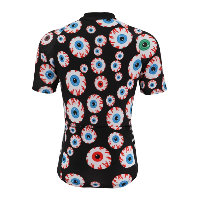 

HIRBGOD jersey cycling 2019 Men Short Sleeve Quickdry Cycling clothes corlorful Cartoon eyes Cycling Clothing Short Top, STYZ050