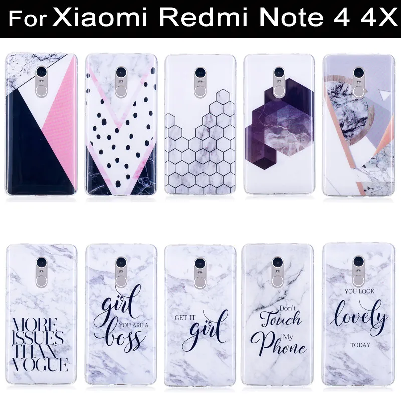 For Redmi Note 4 Case 4X Pro Fashion Marble Silicon Soft Xiaomi X Note4 Cover Xiomi Fundas |