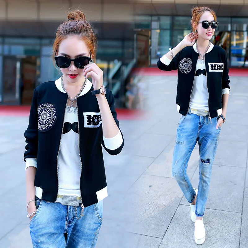 PADAUNGY Hot Women Basic Coats Casual Bomber Jackets Long Sleeve Outerwear Print Ladies Jaqueta Feminina Coat Chaquetas | Женская одежда