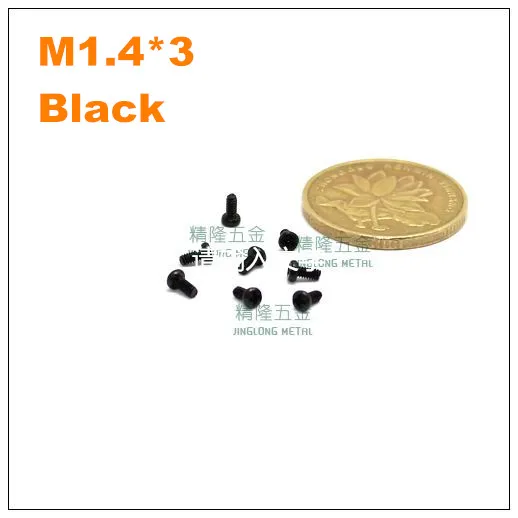 

1000pcs/lot M1.4*3 PM Pan / round head philips machine screw steel black zinc