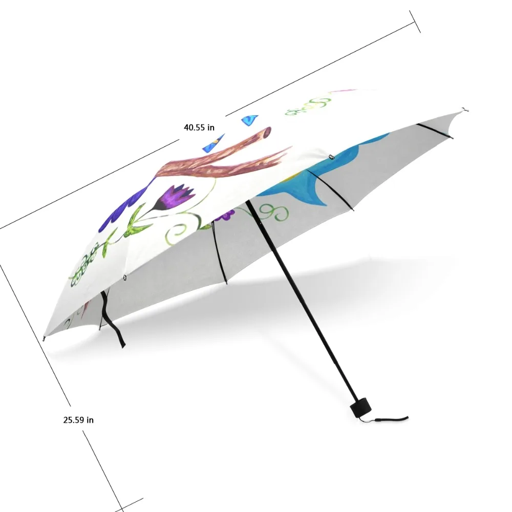 Уникальный Зонт с милой совой полностью автоматический складной зонт тремя