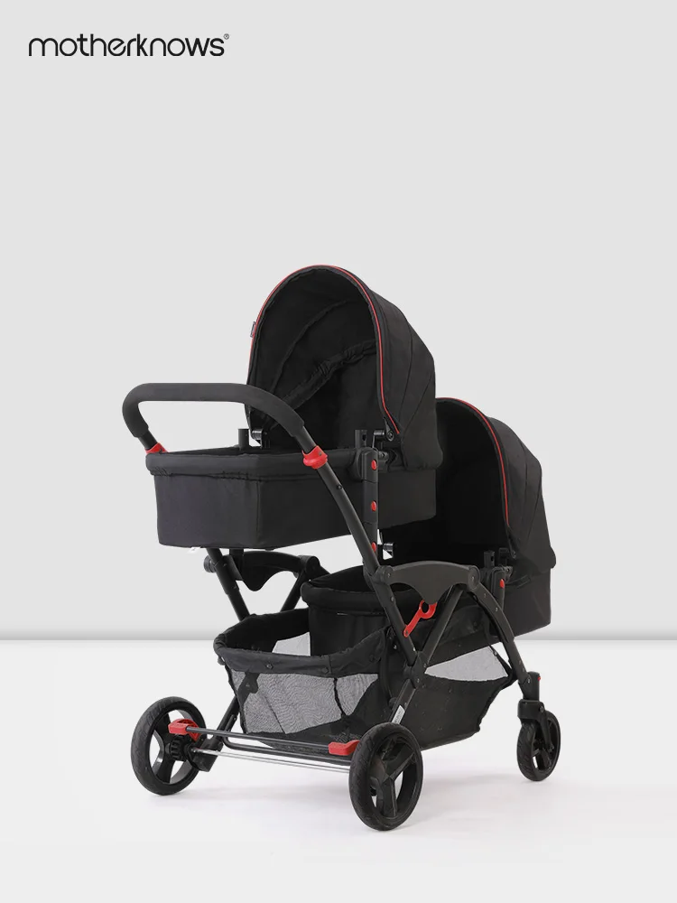 Motherknowows Twin Baby stroller Can Sit and Lie Down Detachable trolley High Landscape Folding boy grils | Мать и ребенок